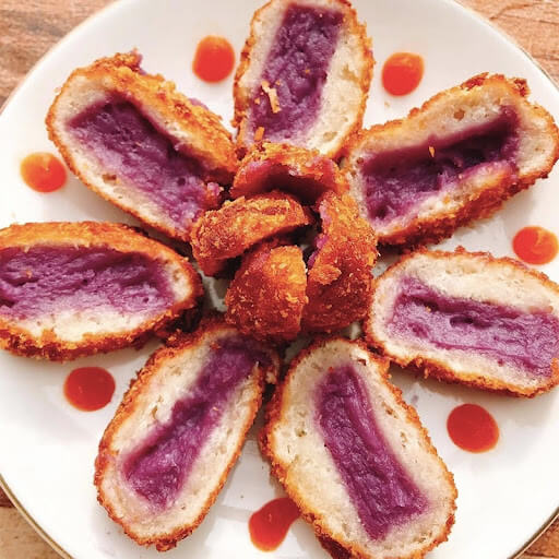 Cách làm bánh khoai lang tím chiên xù ngon, giòn ăn vặt